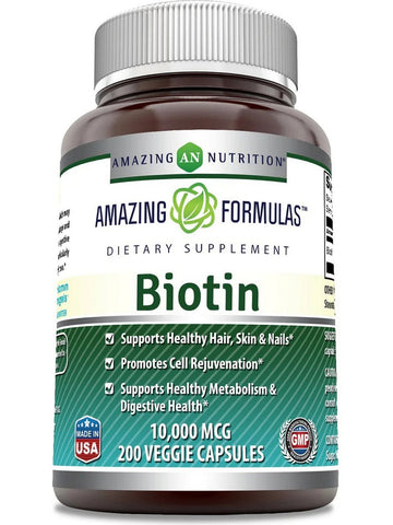 Amazing Formulas, Biotin, 10,000 mcg, 200 Veggie Capsules
