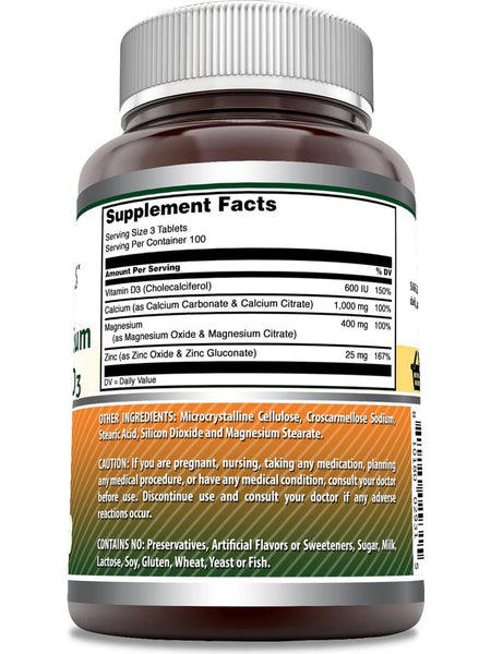 Amazing Formulas, Calcium Magnesium, Zinc + Vitamin D3, 300 Tablets