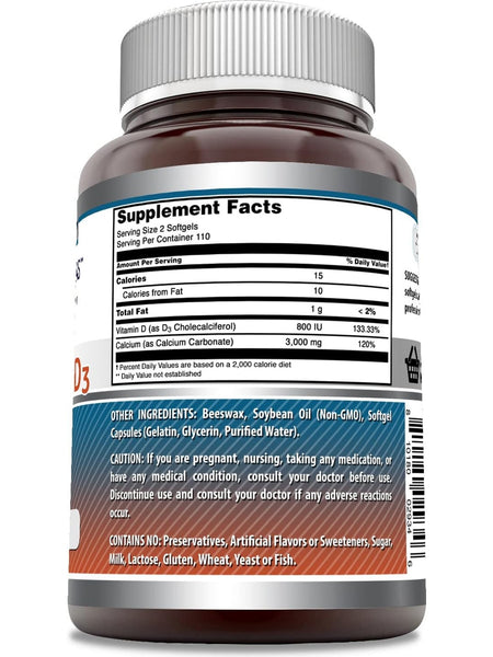 Amazing Formulas, Calcium with Vitamin D3, 220 Softgels