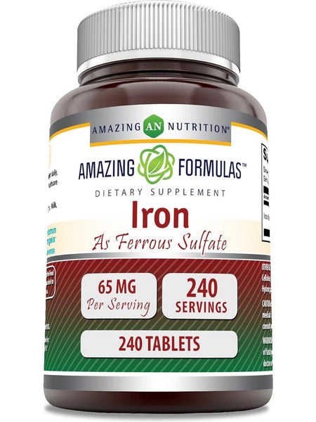 Amazing Formulas, Iron as Ferrous Sulfate, 65 mg, 240 Tablets