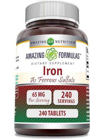 Amazing Formulas, Iron as Ferrous Sulfate, 65 mg, 240 Tablets