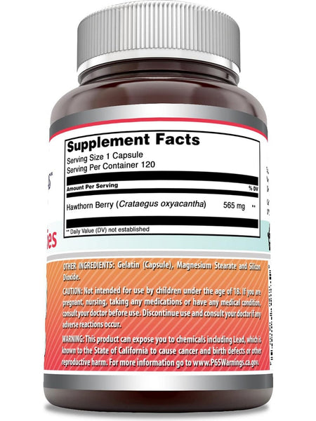 Amazing Formulas, Hawthorn Berries, 565 mg, 120 Capsules