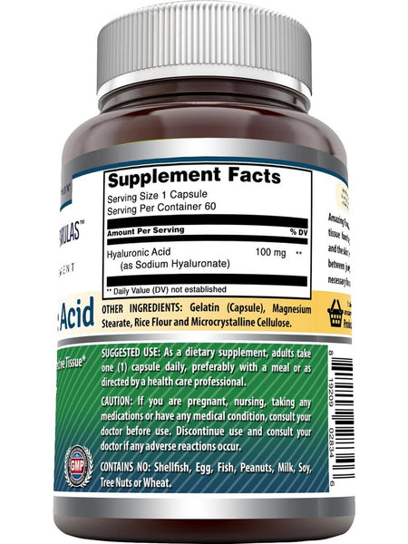Amazing Formulas, Hyaluronic Acid, 100 mg, 60 Capsules