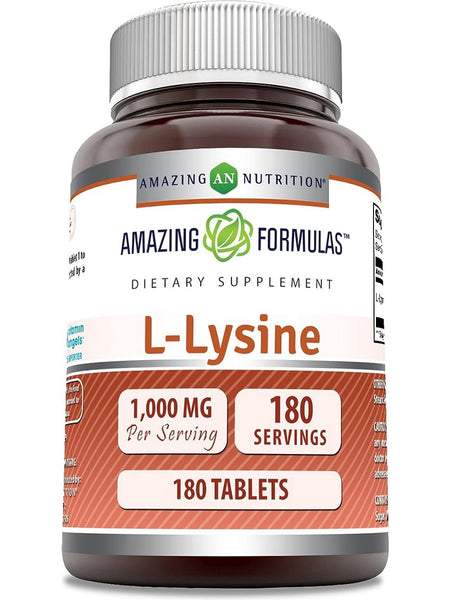 Amazing Formulas, L-Lysine, 1000 mg, 180 Tablets