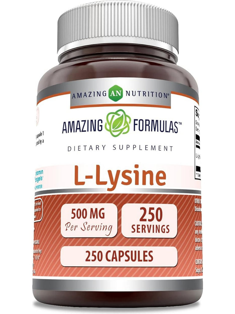 Amazing Formulas, L-Lysine, 500 mg, 250 Capsules
