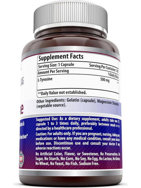 Amazing Formulas, L-Tyrosine, 500 mg, 180 Capsules