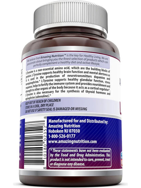 Amazing Formulas, L-Tyrosine, 500 mg, 180 Capsules