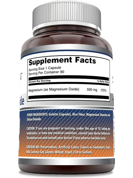 Amazing Formulas, Magnesium Oxide, 500 mg, 90 Capsules