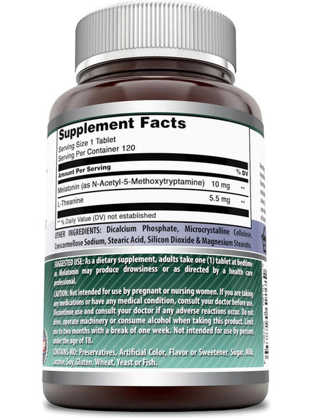 Amazing Formulas, Melatonin Plus L-Theanine, 120 Tablets