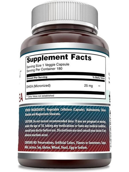 Amazing Formulas, Micronized DHEA, 25 mg, 180 Veggie Capsules