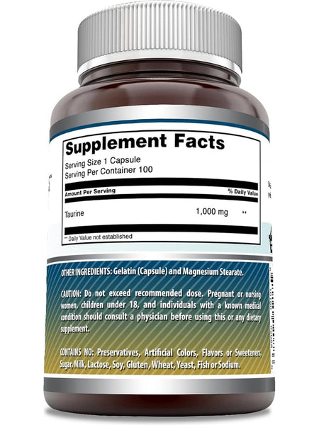 Amazing Formulas, Taurine, 1000 mg, 100 Capsules