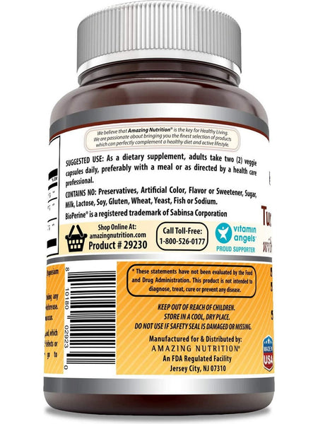Amazing Formulas, Turmeric Curcumin BioPerine, 1500 mg, 180 Veggie Capsules