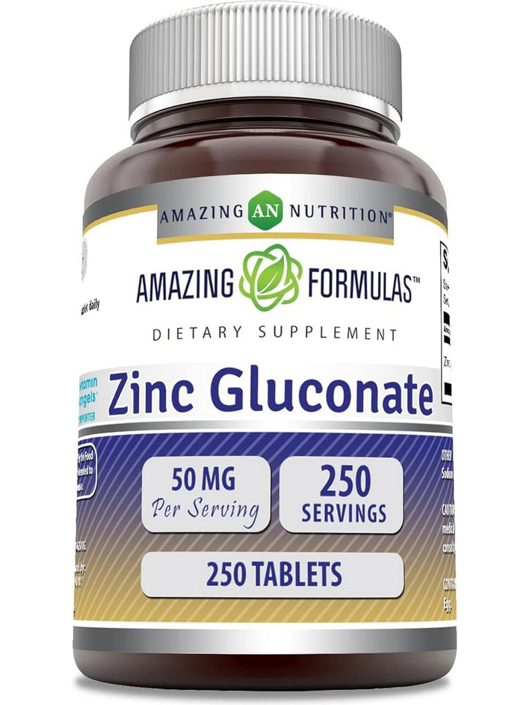 Amazing Formulas, Zinc Gluconate, 50 mg, 250 Tablets