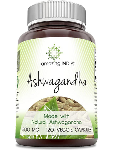 Amazing India, Ashwagandha, 500 mg, 120 Veggie Capsules