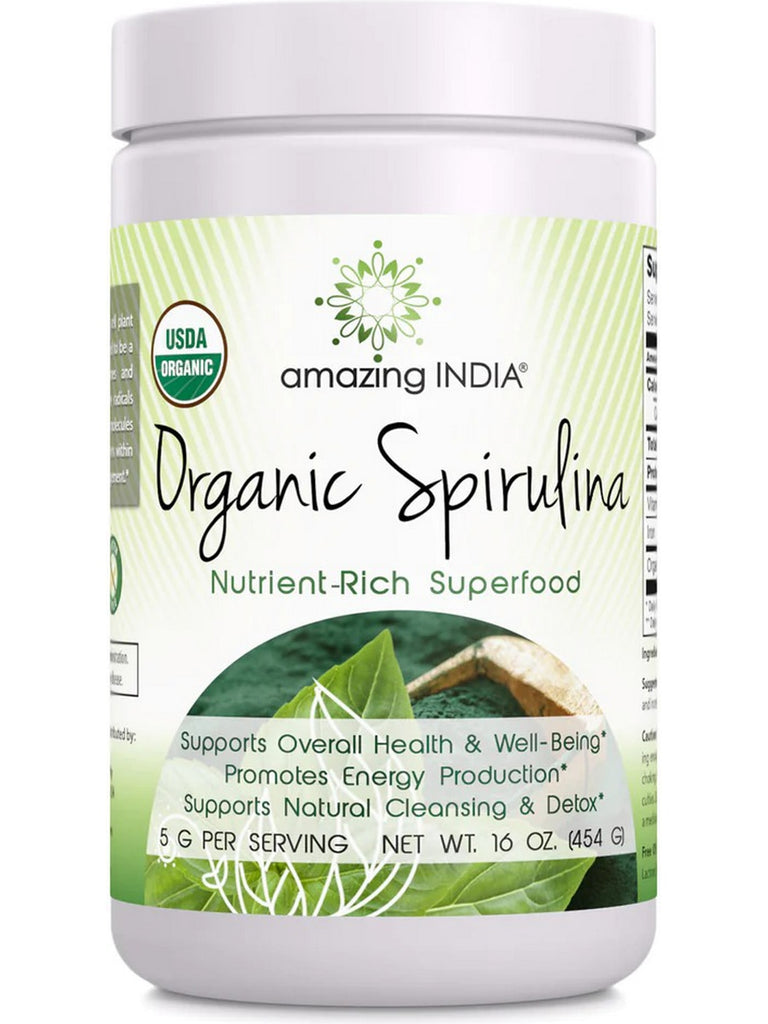 Amazing India, Organic Spirulina Powder, 16 oz