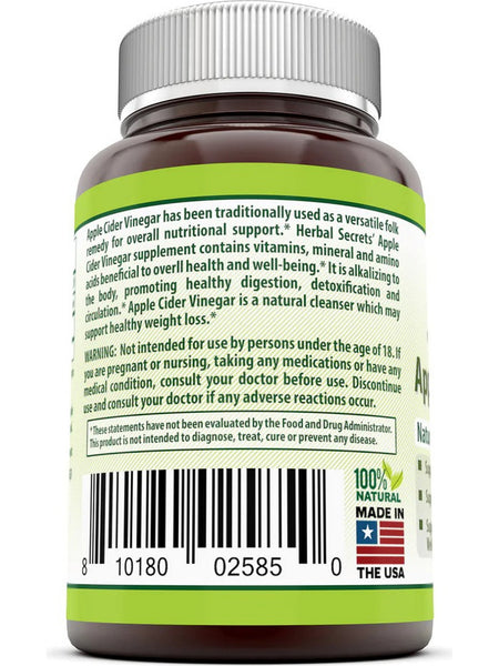 Herbal Secrets, Apple Cider Vinegar, 500 mg, 120 Capsules