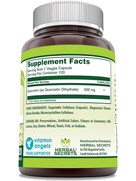 Herbal Secrets, Quercetin, 500 mg, 120 Veggie Capsules