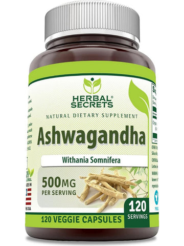 Herbal Secrets, Ashwagandha, 500 mg, 120 Veggie Capsules
