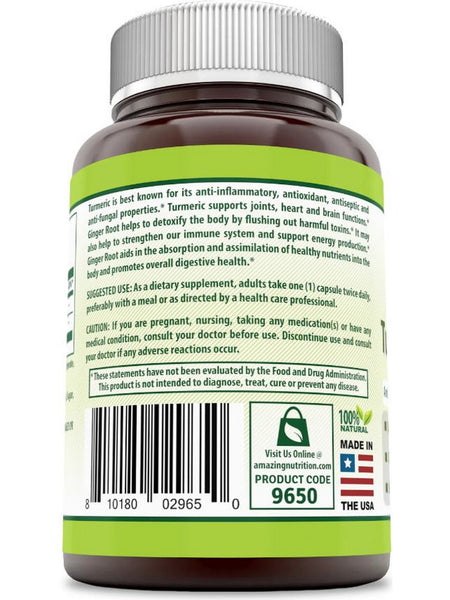 Herbal Secrets, Turmeric & Ginger, 500 mg, 180 Capsules