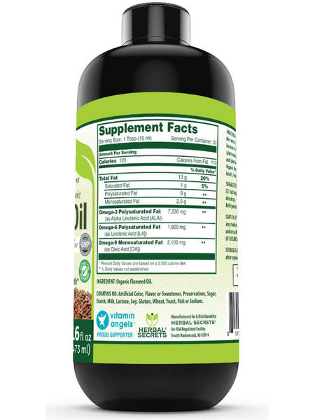 Herbal Secrets, Organic Flaxseed Oil, 16 fl oz