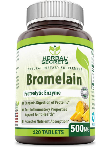 Herbal Secrets, Bromelain, 500 mg, 120 Tablets