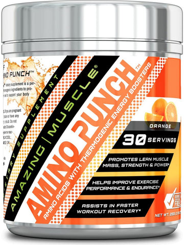 Amazing Muscle, Amino Punch, Orange, 8.9 oz