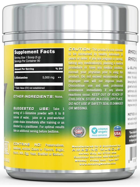 Amazing Muscle, L-Glutamine Powder, Unflavored, 1 lb