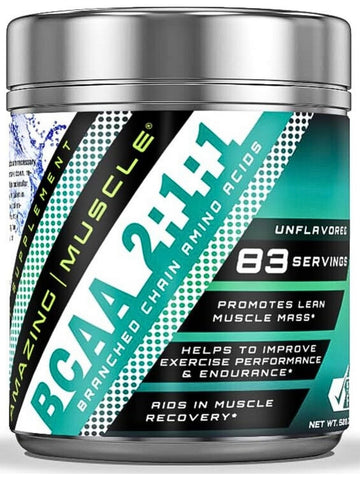 Amazing Muscle, BCAA 2:1:1, Unflavored, 1 lb