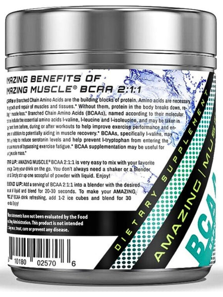 Amazing Muscle, BCAA 2:1:1, Unflavored, 1 lb