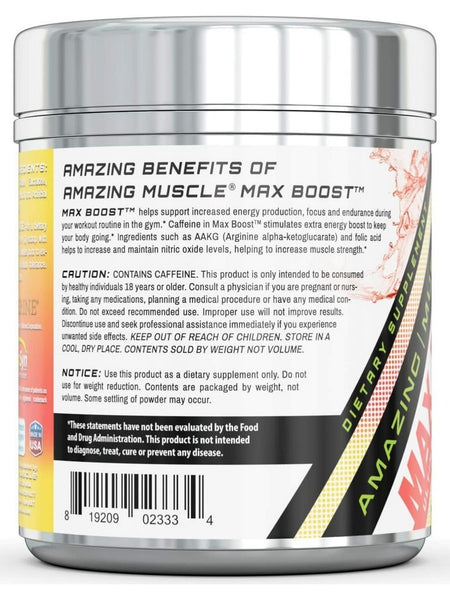 Amazing Muscle, Max Boost Ultimate Pre-Workout Formula, Cherry Lemonade, 15.23 oz