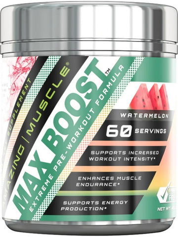 Amazing Muscle, Max Boost Extreme Pre-Workout Formula, Watermelon, 15.23 oz