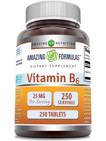 Amazing Formulas, Vitamin B6, 25 mg, 250 Tablets