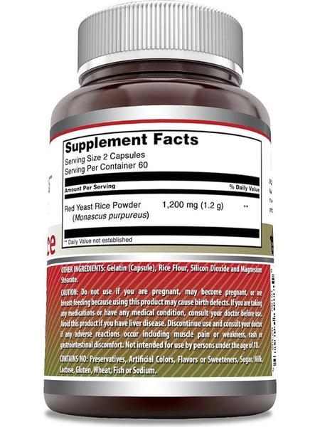 Amazing Formulas, Red Yeast Rice, 1200 mg, 120 Capsules