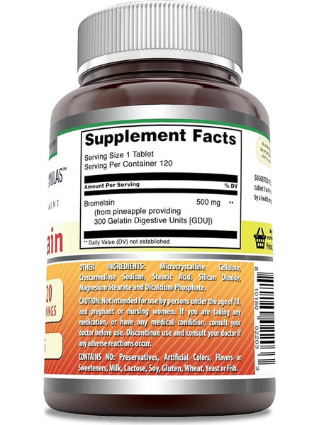 Amazing Formulas, Bromelain, 500 mg, 120 Tablets