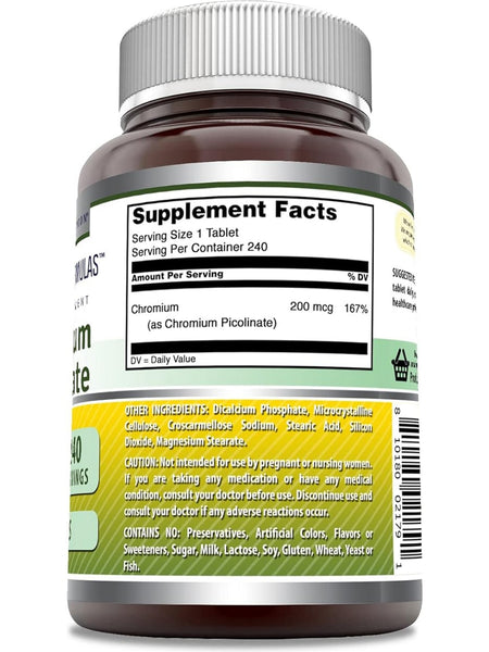 Amazing Formulas, Chromium Picolinate, 200 Mcg, 240 Tablets