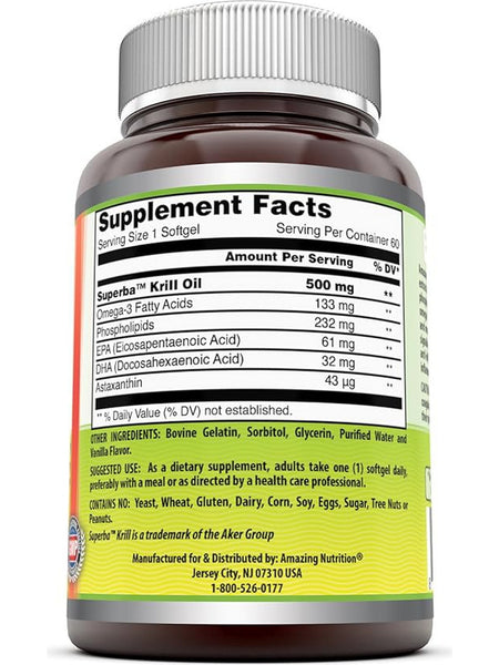 Amazing Omega, Krill Oil, 500 mg, 60 Softgels