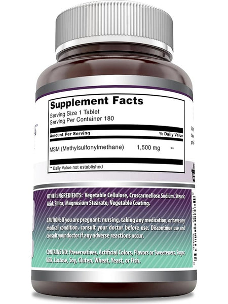 Amazing Formulas, MSM, 1500 mg, 180 Tablets
