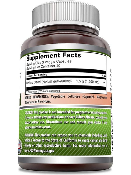 Amazing Formulas, Celery Seed, 1500 mg, 120 Veggie Capsules