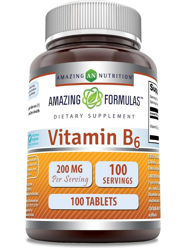 Amazing Formulas, Vitamin B6, 200 mg, 100 Tablets