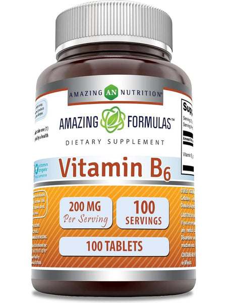 Amazing Formulas, Vitamin B6, 200 mg, 100 Tablets