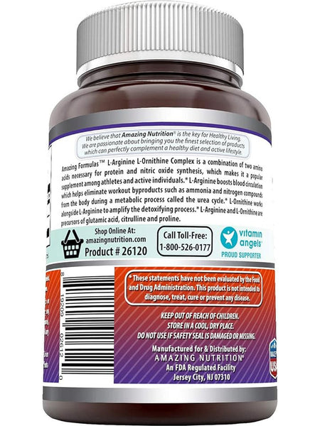 Amazing Formulas, L-Arginine, L-Ornithine, 1500 mg, 120 Capsules