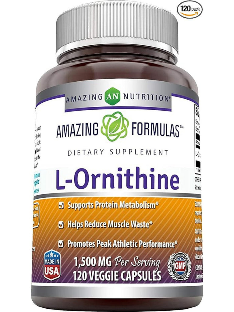 Amazing Formulas, L-Ornithine, 1500 mg, 120 Veggie Capsules