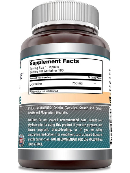 Amazing Formulas, L-Citrulline, 750 mg, 180 Capsules