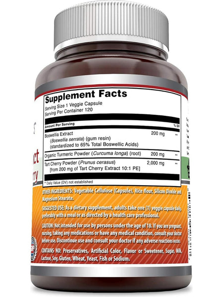 Amazing Formulas, Boswellia Extract, Turmeric & Tart Cherry, 2400 mg, 120 Veggie Capsules