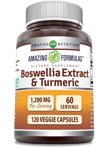 Amazing Formulas, Boswellia Extract & Turmeric, 1200 mg, 120 Veggie Capsules
