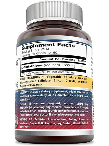 Amazing Formulas, L-Glutathione, 500 mg, 60 Veggie Capsules