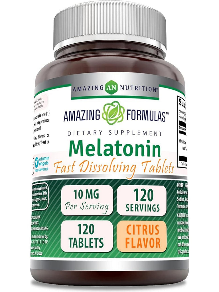Amazing Formulas, Melatonin Fast Dissolving Tablets, 10 mg, Citrus Flavor, 120 Tablets