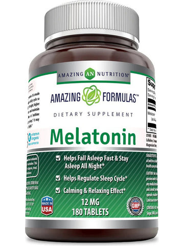 Amazing Formulas, Melatonin, 12 mg, 180 Tablets