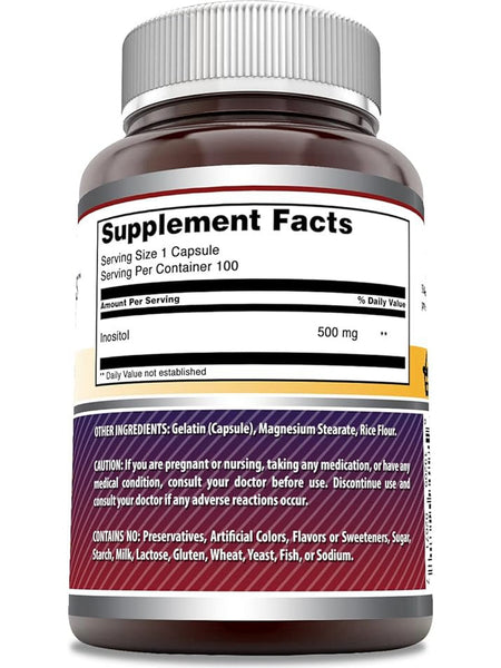 Amazing Formulas, Inositol, 500 mg, 100 Capsules