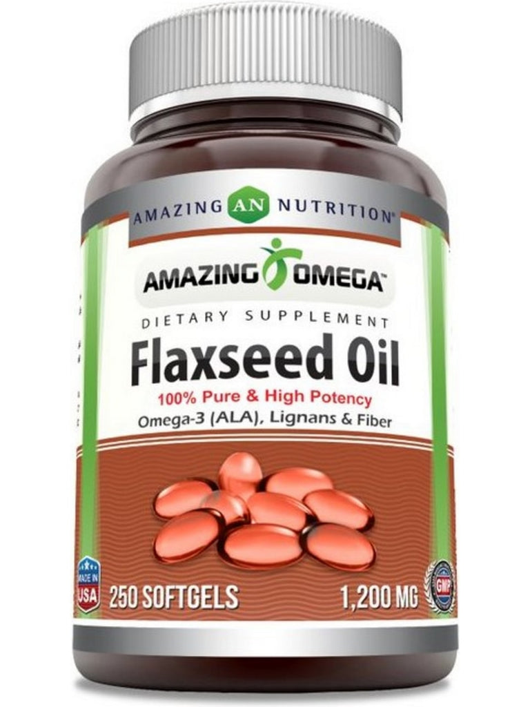 Amazing Omega, Flaxseed Oil, 1200 mg, 250 softgels